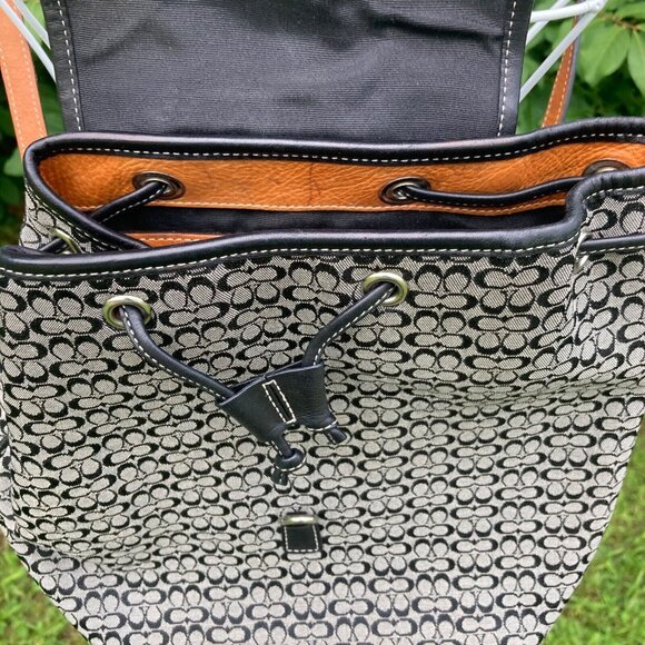vintage y2k Coach backpack  6342 Legacy Signature C black grey Jacquard - Picture 8 of 11
